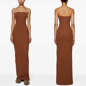NWT Eterne‎ Ribbed Tube Maxi Dress in Brown Size Medium